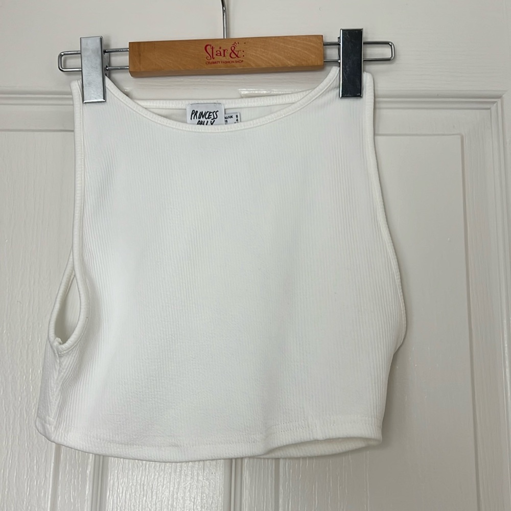 princess polly white ribbed tank